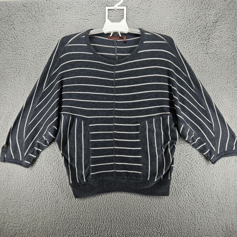 525 America Sweater Women's Small Gray Knit Cashmere Blend Dolman Sleeve Sz S